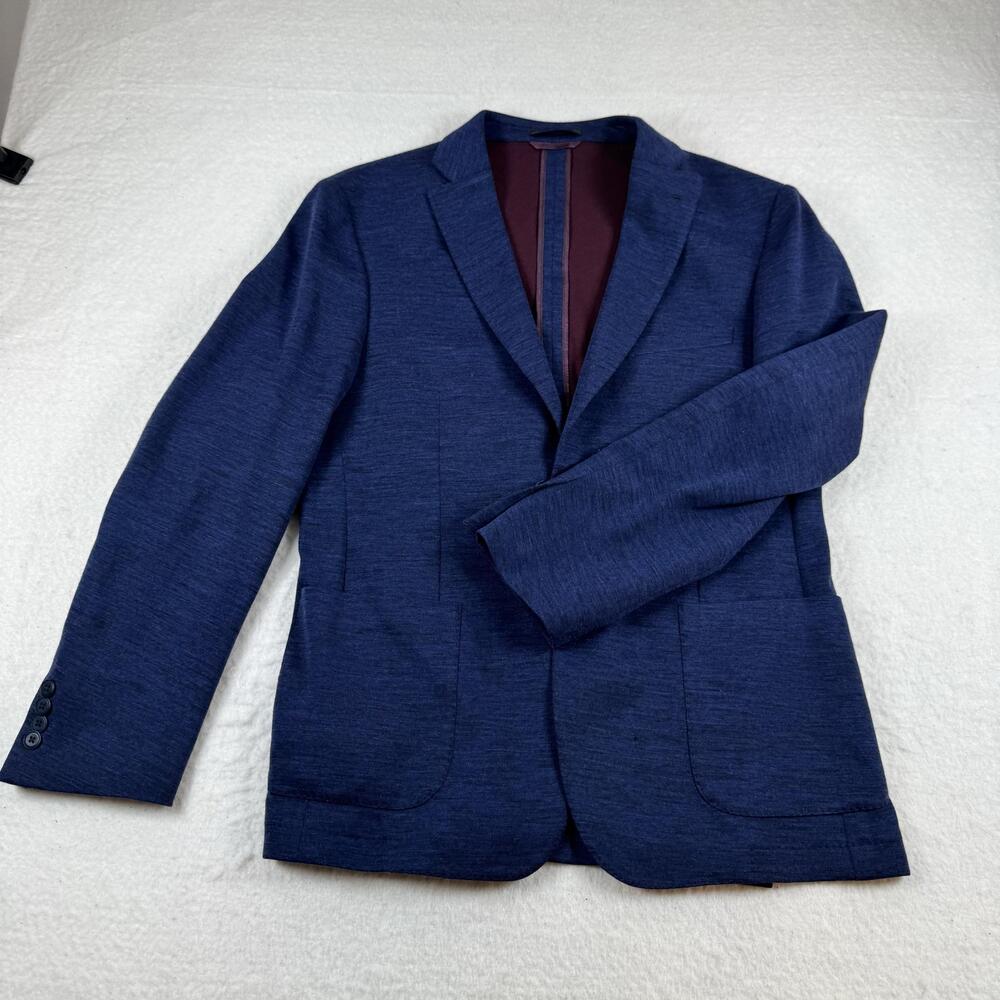 Psycho Bunny Blazer Mens Size 42R Blue Knit Sport Coat Casual Cotton Wool